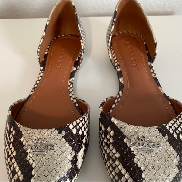 NWOT Coach Snakeskin Flats - Picture 4 of 7